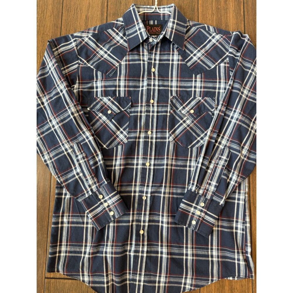 Plains Western Wear Pearl Snap Shirt Size Small - Picture 2 of 5